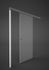 Butée de porte coulissante en médium revêtue blanche