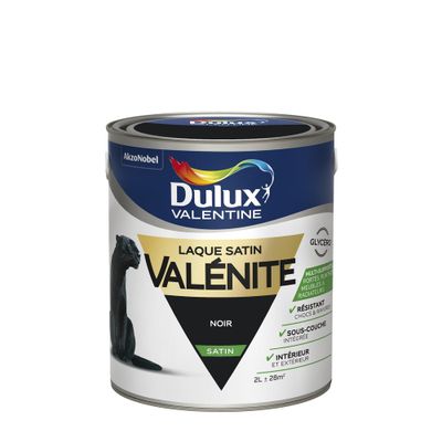 Peinture Laque Valénite noir satin 2 L - DULUX VALENTINE