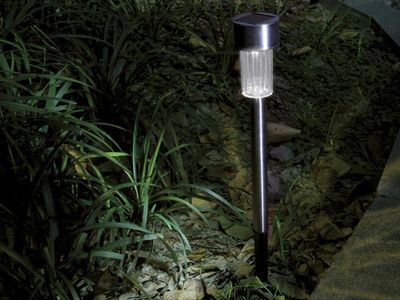 Bornes à piquer extérieur solaire LED acier IP44 blanc neutre par 8 - GROUPE DDC