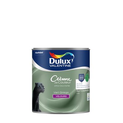 Peinture crème de couleur Vert Ginkgo velours 0,5L - DULUX VALENTINE