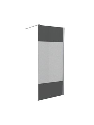 Paroi fixe pour douche à l'italienne Hawaï fumé sérigraphié 140 x 205 cm OCEA