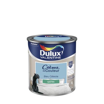 Peinture crème de couleur Bleu Céleste Satin 0,5 L - DULUX VALENTINE