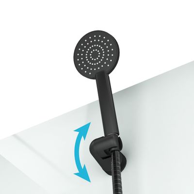 Cabine de douche profilé noir mat et receveur noir 80x80x200 cm Essentiel AURLANE