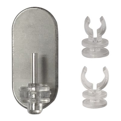Piton adhésif 3 en 1 en PVC Finition Transparent par 2 - MOBOIS