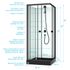 Cabine de douche profilé noir mat et receveur noir 80x80x200 cm Essentiel AURLANE