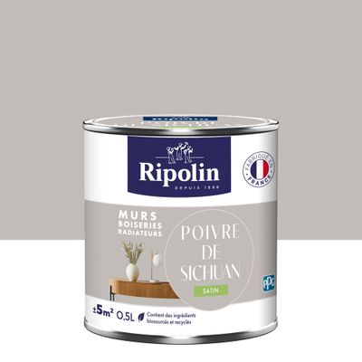 Peinture murs, boiseries et radiateurs poivre sichuan satin 0,5 L - RIPOLIN