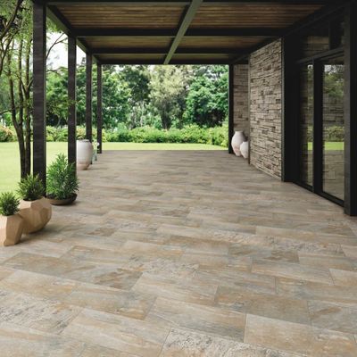 Carrelage de sol extérieur effet pierre VOLCAN ép 8 mm 30 x 60 cm paquet de 1,66 m² PAREFEUILLE