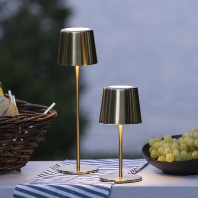 Lampe à poser extérieur rechargeable LED laiton XAANA blanc variable - BRILLIANT