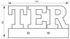 Plaque signalétique lettre Ter à visser 80 x 130 mm noir THIRARD