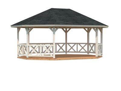 Kiosque de jardin en bois Betty - 25 m² intérieur - Couverture de toit en shingles - Livraison à domicile incluse - PALMAKO