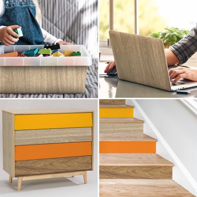 Adhésif décoratif effet bois chêne clair 2 x 0,45 m VENILIA