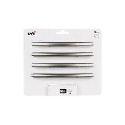 Poignée de meuble nickel brossé entraxe 128 mm par 4 REI