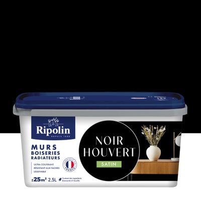 Peinture murs, boiseries et radiateurs noir houvert satin 2,5 L - RIPOLIN