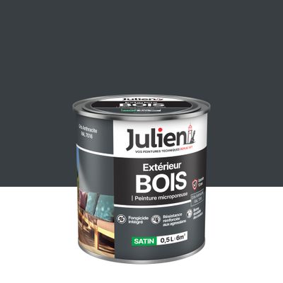 Peinture bois gris anthracite RAL 7016 satin 0,5 L - JULIEN