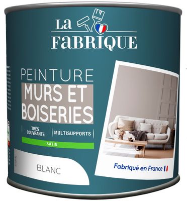 Peinture mur et boiserie Blanc satin 125 mL - LA FABRIQUE