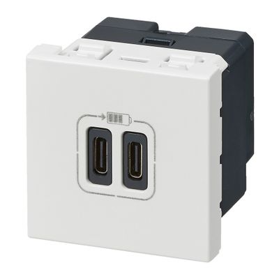 Prise encastrable double USB-C 2 modules Blanc - Mosaic LEGRAND