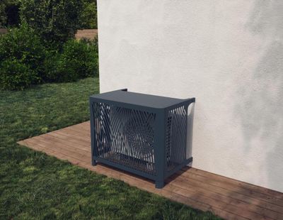Cache pour pompe à chaleur anthracite, lot de 2 pieds - OUTSTEEL