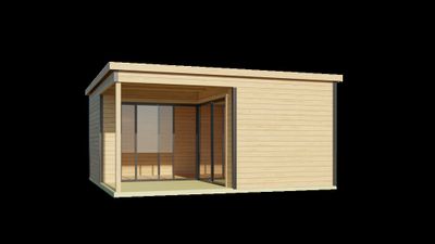 Abri de jardin en bois Domeo 6 18,00 m² + 6,00 m² LASITA MAJA Livraison à domicile incluse