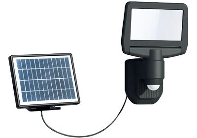 Projecteur extérieur LED solaire + détecteur de mouvements Flood noir 1000 lumens IP44 blanc neutre - ARLUX