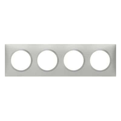 Plaque de finition 4 postes carrée Aluminium - Dooxie LEGRAND