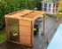 Pergola autoportante en bois traité thermachauffé avec ventelles mobiles sur toit et un mur L 3,13 x l 2,34 x h 2,17 m, Livraison à domicile incluse - HABRITA