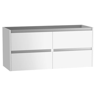 Caisson de salle de bains Thana 4 tiroirs L120 x H55 x P45 cm panneau de particules blanc