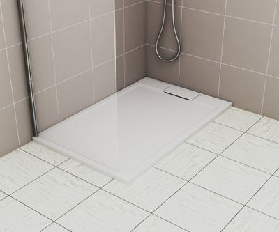 Receveur de douche 90x140 cm résine blanc brillant Island - OCEA