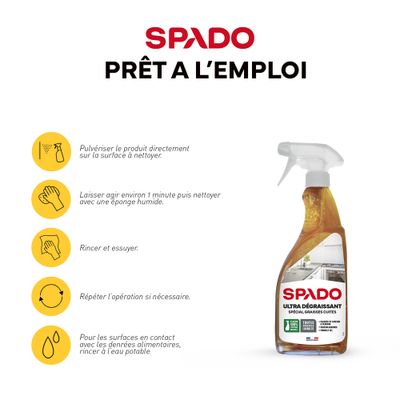 Ultra dégraissant gel spécial graisses cuites 750 ml SPADO