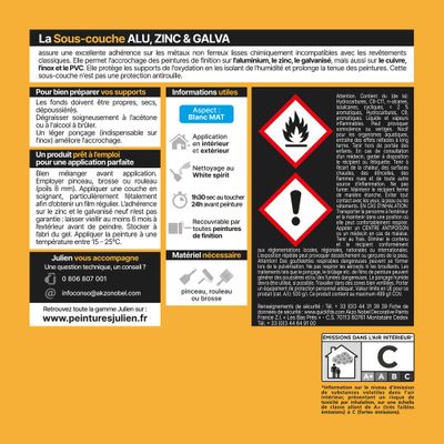 Sous-couche J1 métaux non ferreux 0,5 L - JULIEN