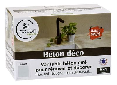 Pack beton deco Varsovie Gris Bleu clair 5kg COLOR FRANCE
