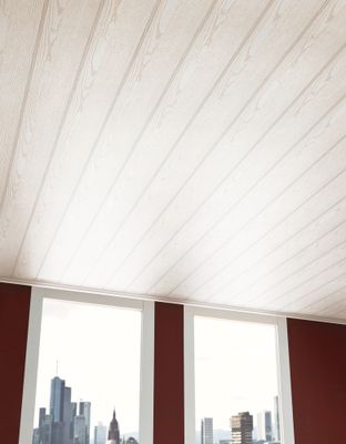 Lame lambris MDF blanc structuré - 8 x 154 x 2600 mm - AJ TIMBER