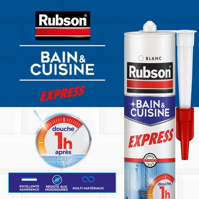 Mastic Silicone Cuisine & Bain Pure Séchage rapide blanc 280 ml RUBSON