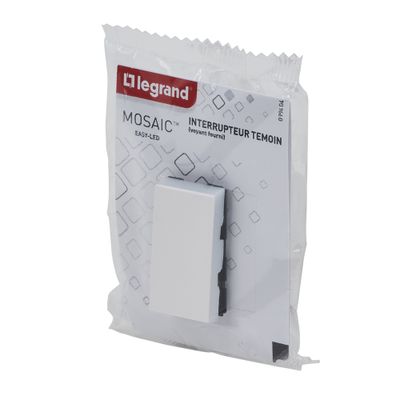 Interrupteur va-et-vient encastrable avec voyant/témoin lumineux 1 module Blanc - Mosaic LEGRAND