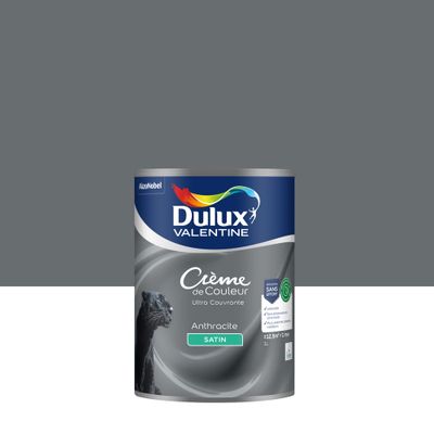 Peinture crème de couleur Anthracite satin 1L - DULUX VALENTINE