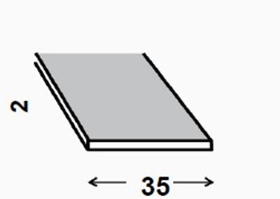 Profilé plat aluminium brut 35 x 2 mm 1 m CQFD