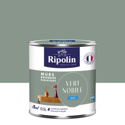 Peinture murs, boiseries et radiateurs vert nobile mat 0,5 L - RIPOLIN