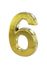 Chiffre 6 adhésif hauteur 50 mm ABS doré THIRARD
