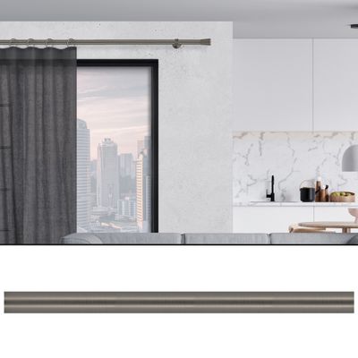 Tringle à rideaux en métal 2.50 m diam 20 mm Finition Gun foncé - MOBOIS