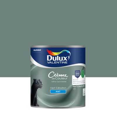 Peinture crème de couleur Vert Céladon mat 0,5L - DULUX VALENTINE