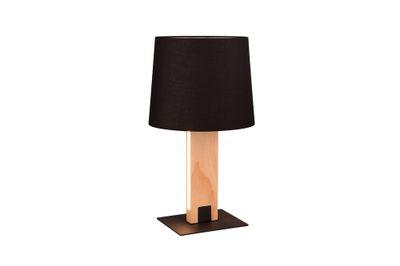 Lampe à poser E27 Rahul noir et bois  40W - TRIO