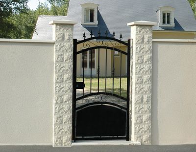 Chapeau de pilier pointe de diamant 40 x 40 x 4 cm blanc WESER