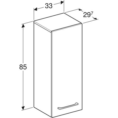Colonne de salle de bains Selva L33 x H85 x P30 cm panneau de particules bleu mat - GEBERIT