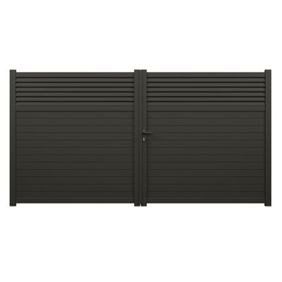 Portail battant aluminium JASMIN l.3,50 x H.1,834 m gris quartz livraison directe à domicile GARDEN GATE