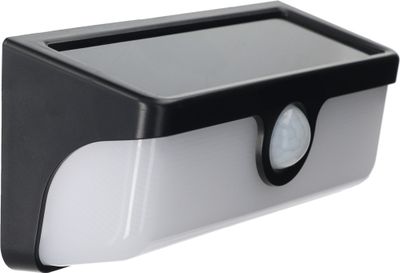Appliques extérieur solaires LED détecteur de mouvements + crépusculaire Hydra noir IP65 500 lumens blanc neutre par 2 - ARLUX