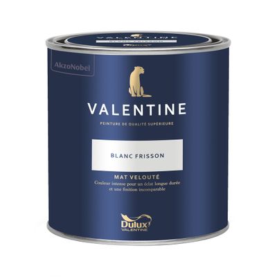Peinture Valentine Mat Velouté Blanc Frisson 0,5L - DULUX VALENTINE