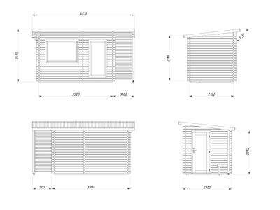 Sauna extérieur Palmako Sanna 4,1m² double vitrage et pergola - 12,6 m² - PALMAKO