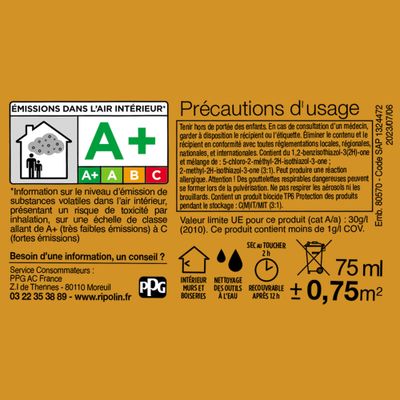 Peinture O'PUR Jaune Ambré 75 mL - RIPOLIN