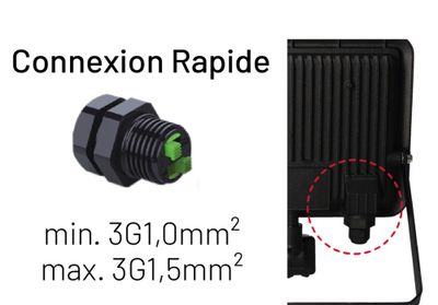 Projecteur extérieur LED détecteur de mouvements Kreon noir IP44  3000 lumens blanc neutre - ARLUX