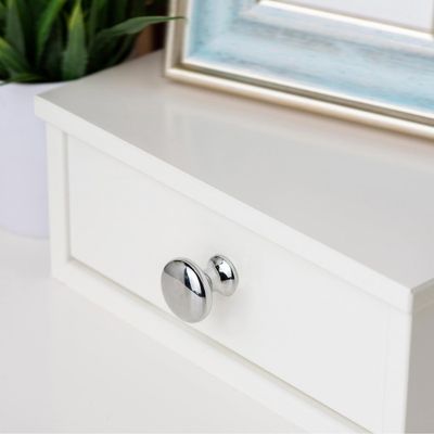 Bouton de meuble rond chromé poli diamètre 35 mm REI