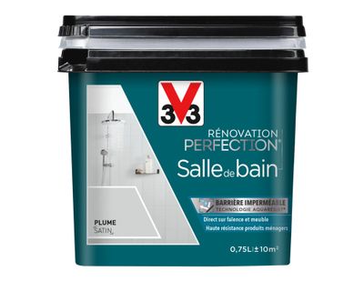 Peinture de rénovation pour salle de bain plume finition satinée 0,75L - V33